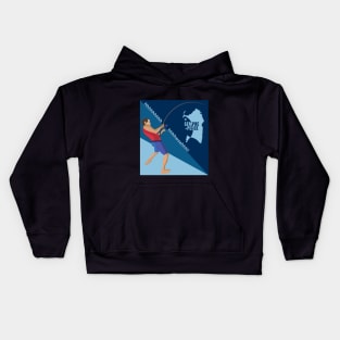 Fishing and Yawning Kids Hoodie